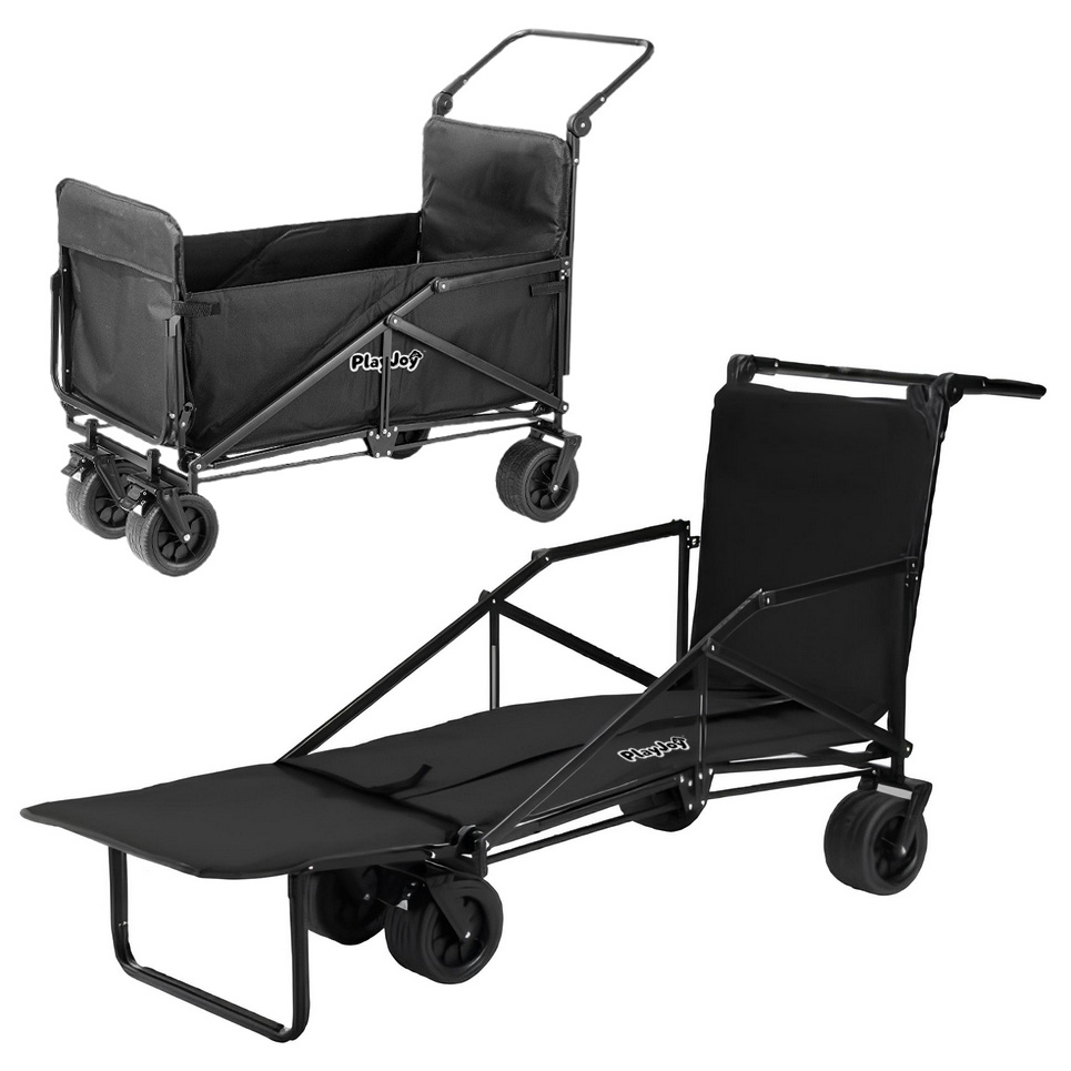 PLAYJOY Wózek transportowy leżak plażowy składany wędkarski na kółkach zakupy 2w1 180l
