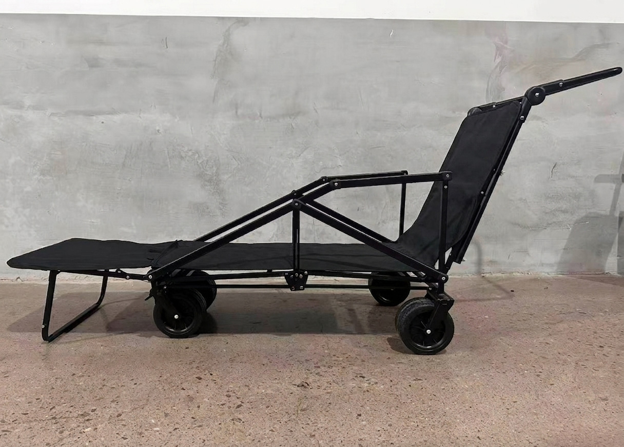PLAYJOY Wózek transportowy leżak plażowy składany wędkarski na kółkach zakupy 2w1 180l - obrazek 5