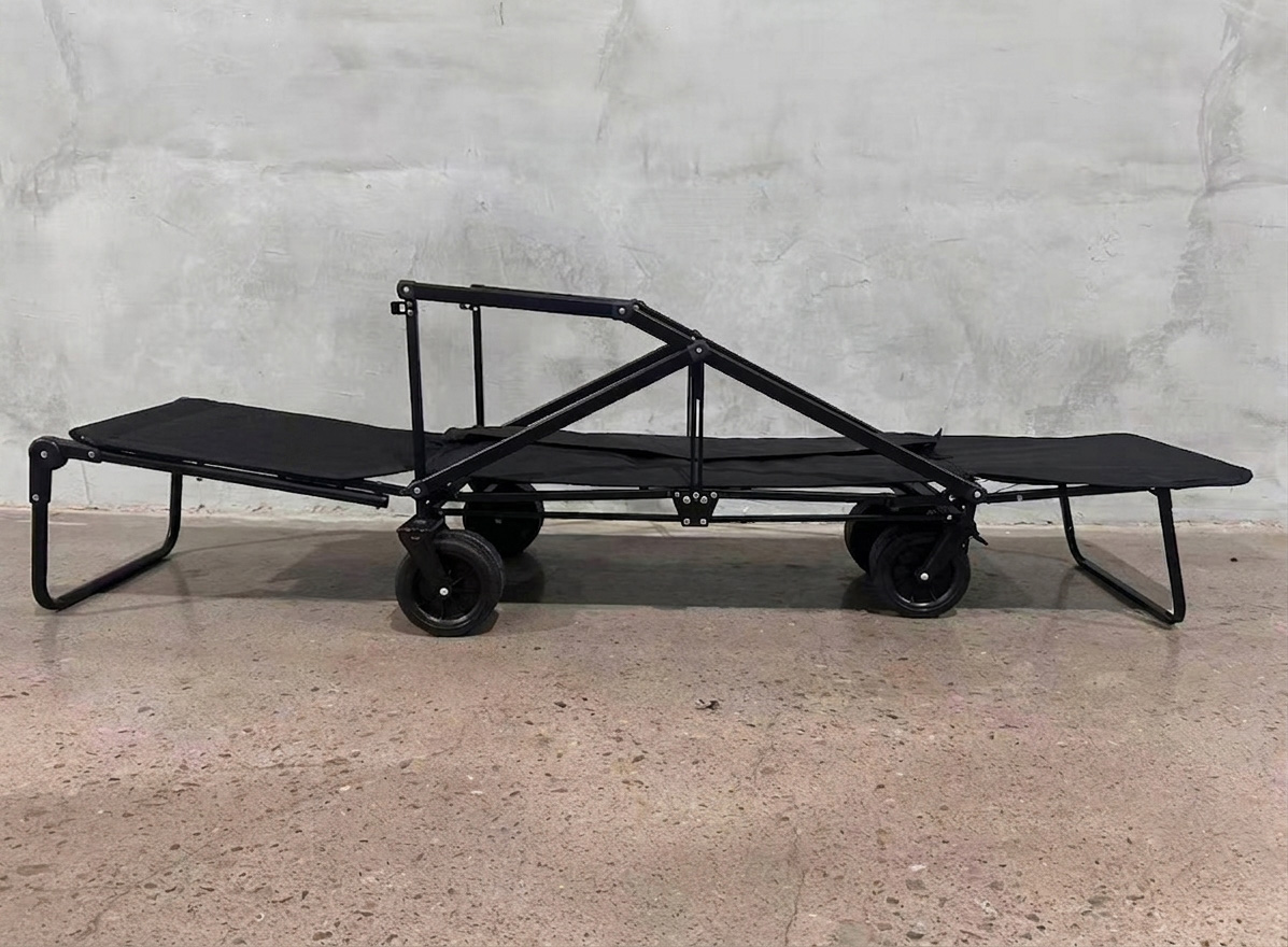 PLAYJOY Wózek transportowy leżak plażowy składany wędkarski na kółkach zakupy 2w1 180l - obrazek 6