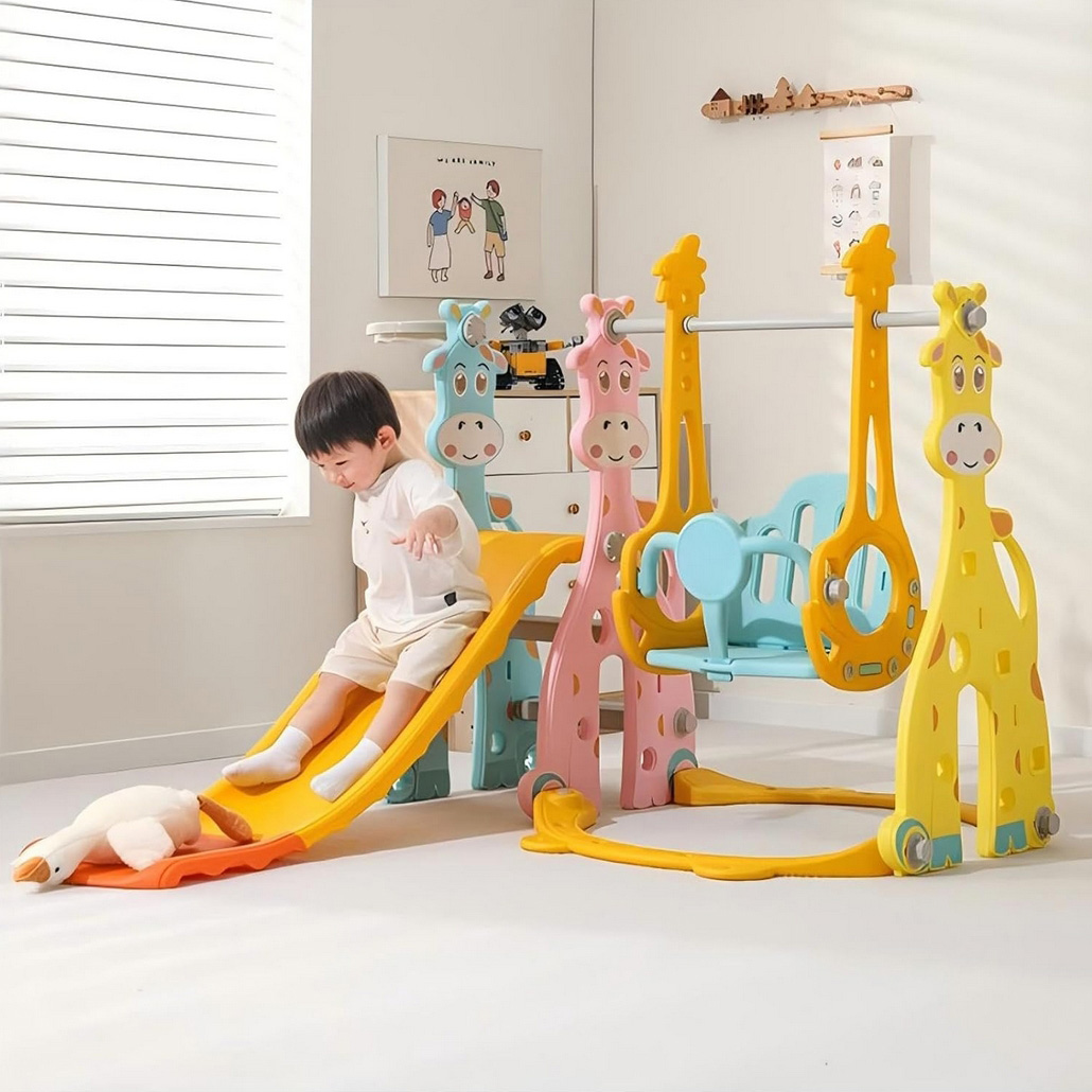 PLAYJOY Zjeżdżalnia dla dzieci huśtawka domowa ogrodowa wolnostojąca wielokolorowa akcesoria zestaw 160cm - obrazek 6