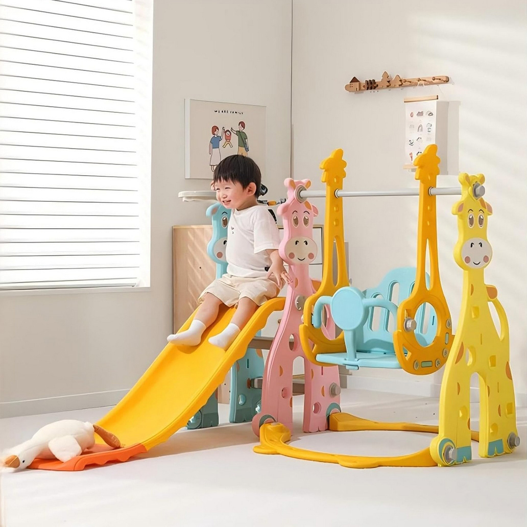 PLAYJOY Zjeżdżalnia dla dzieci huśtawka domowa ogrodowa wolnostojąca wielokolorowa akcesoria zestaw 160cm - obrazek 5