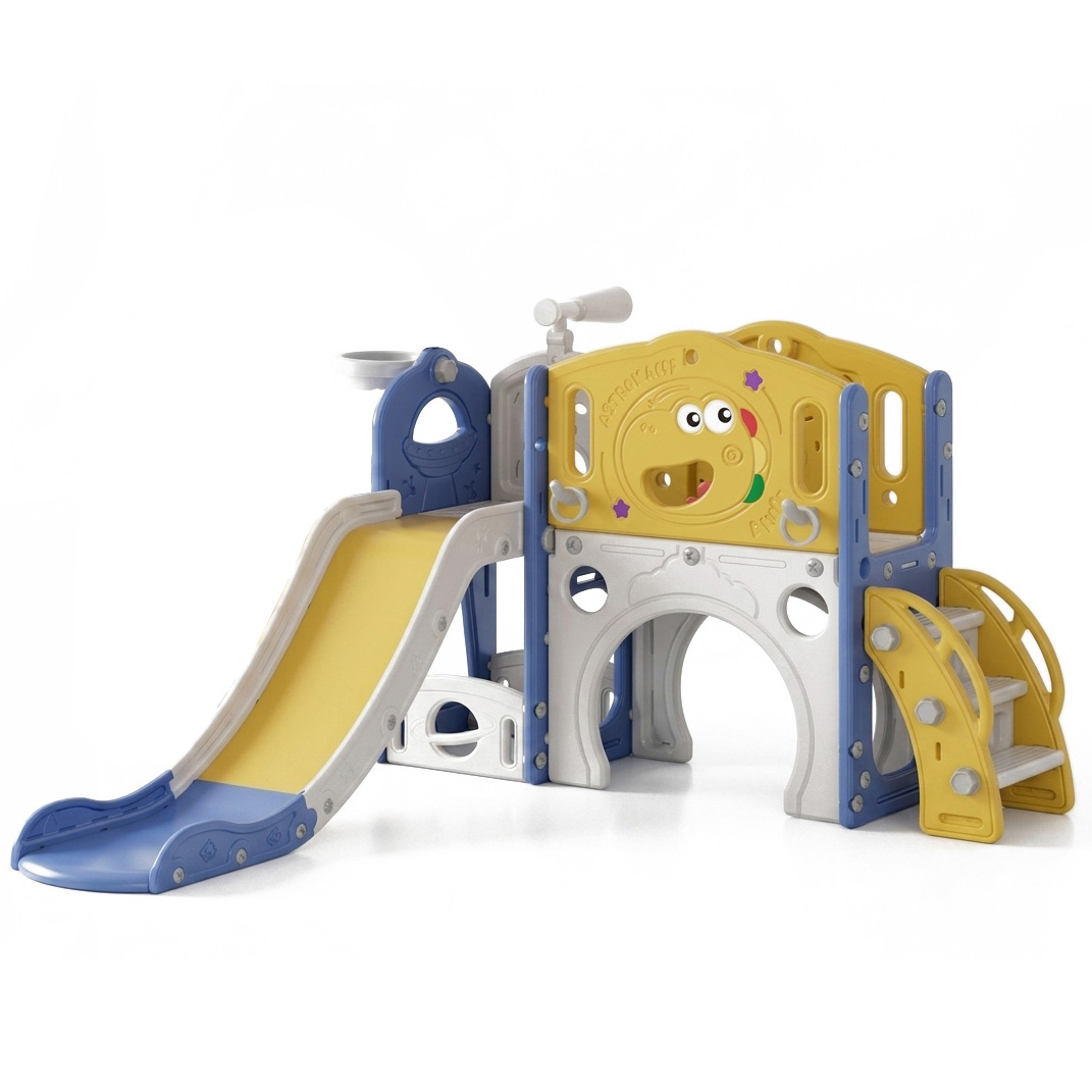 PLAYJOY Zjeżdżalnia dla dzieci domowa ogrodowa wolnostojąca wielokolorowa akcesoria zestaw 155cm