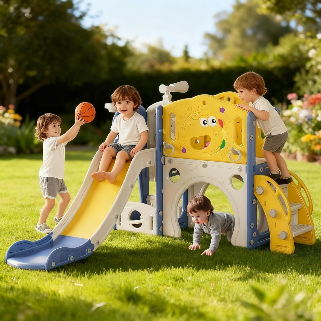 PLAYJOY Zjeżdżalnia dla dzieci domowa ogrodowa wolnostojąca wielokolorowa akcesoria zestaw 155cm - obrazek 2