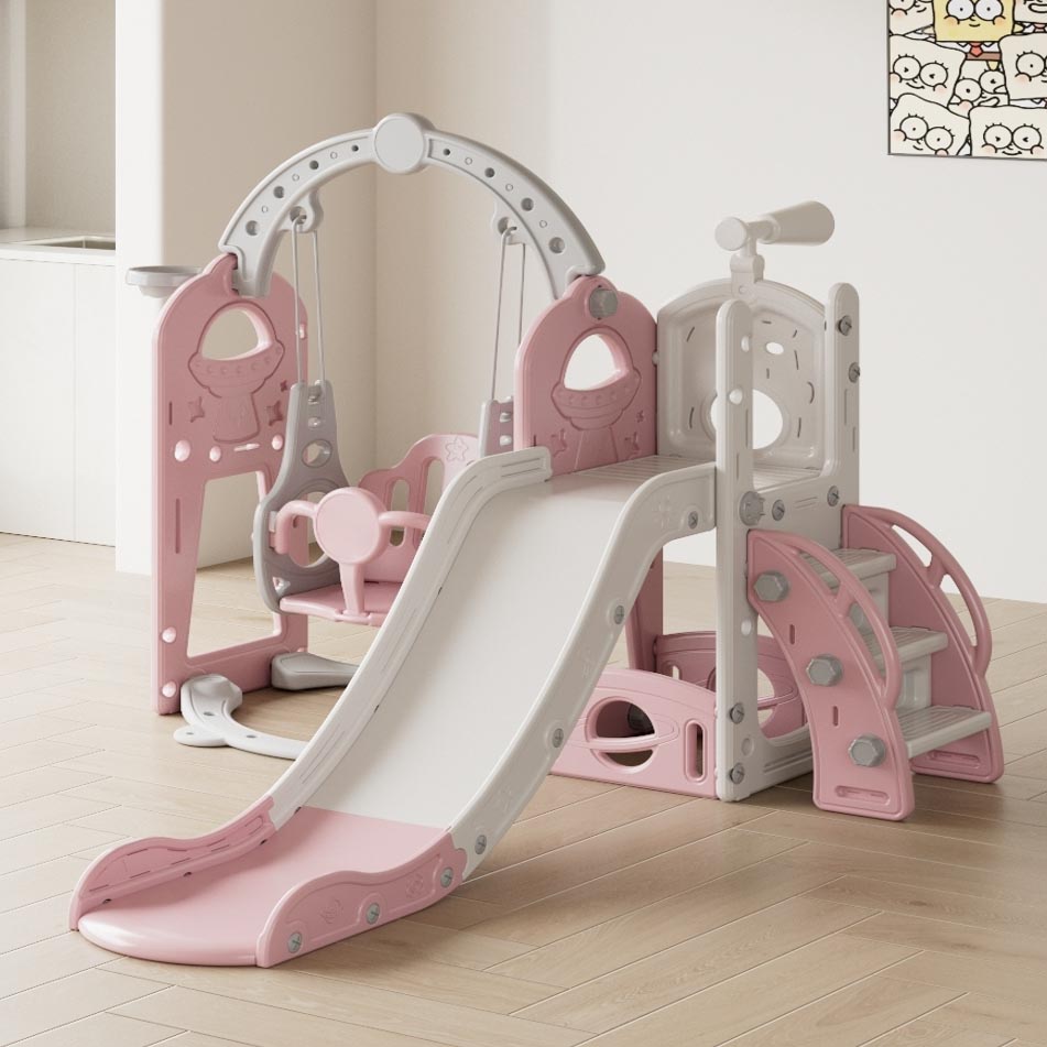 PLAYJOY Zjeżdżalnia dla dzieci huśtawka domowa ogrodowa wolnostojąca wielokolorowa akcesoria zestaw 170cm - obrazek 5