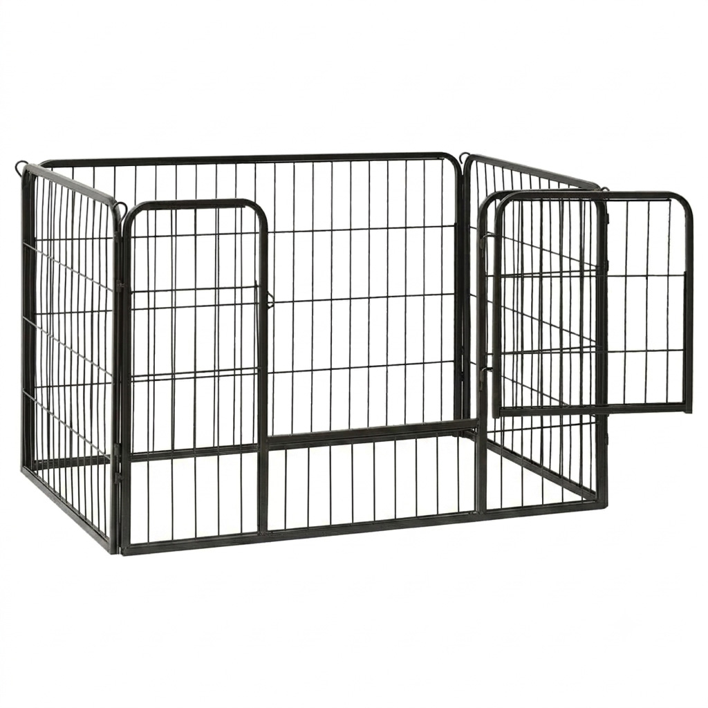 NUXIE® PREMIUM Kojec klatka zagroda modułowa dla zwierząt psa kota czarna 4 panele x 80x50cm - obrazek 6