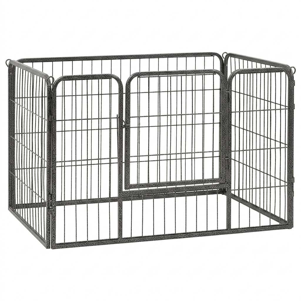 NUXIE® PREMIUM Kojec klatka zagroda modułowa dla zwierząt psa kota czarna 4 panele x 80x50cm
