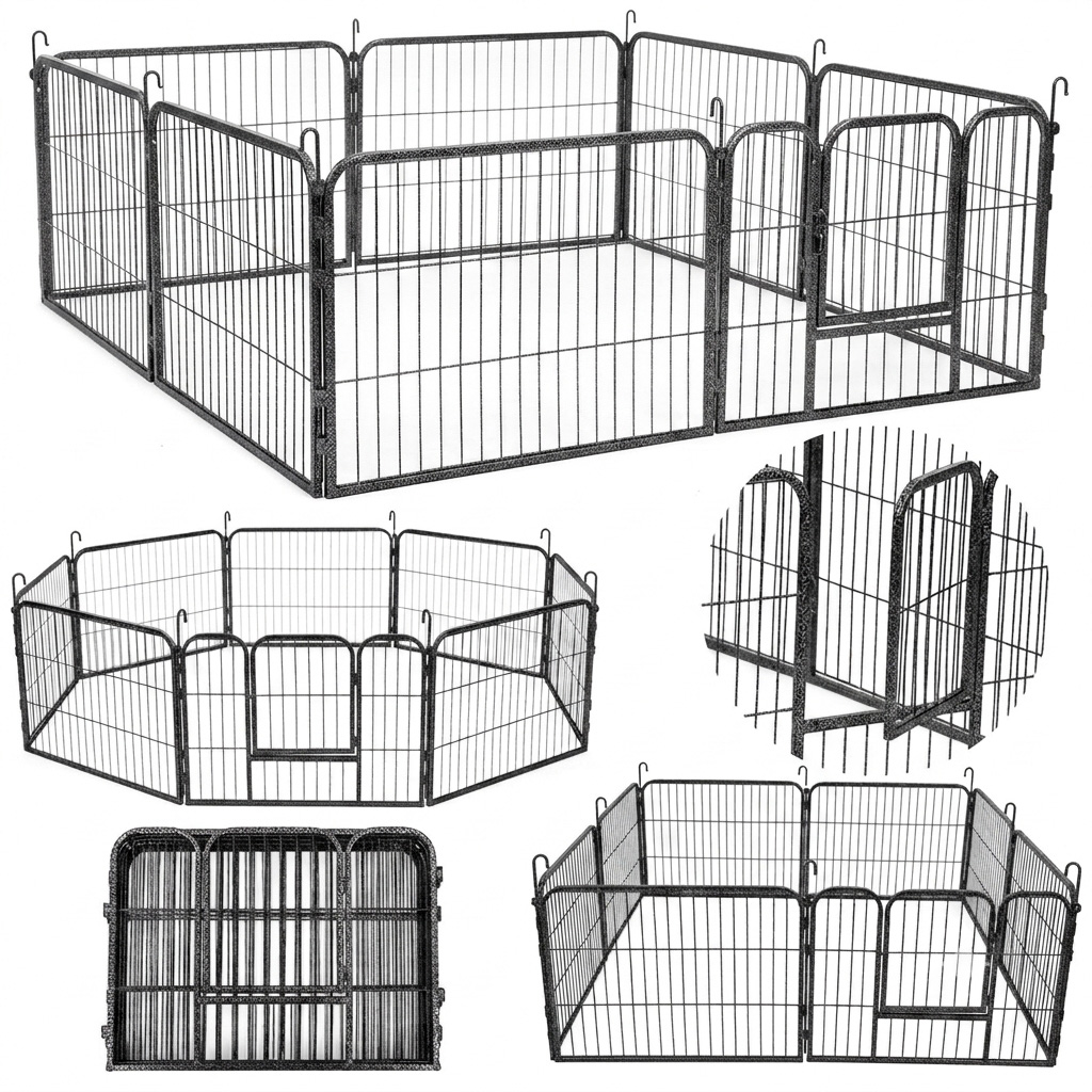 NUXIE® PREMIUM Kojec klatka zagroda modułowa dla zwierząt psa kota 8 paneli x 80x80cm