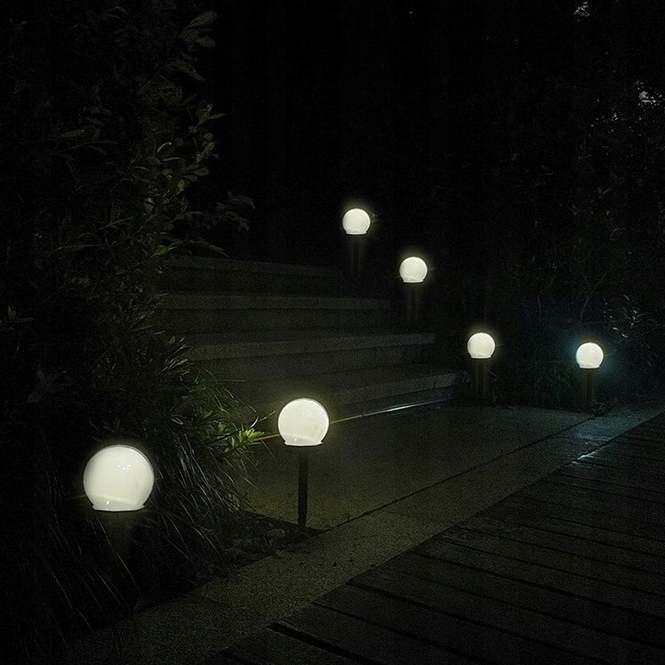 LEDLIGHT Kula solarna lampka led ogrodowa lampa wbijana lampki solarne ogrodowe zestaw 4szt - obrazek 3