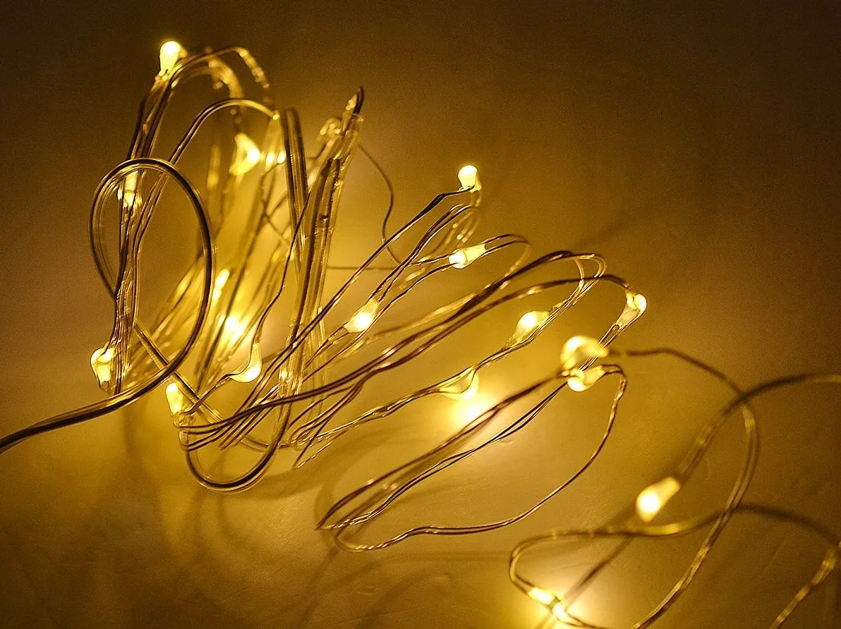 XMAS Lampki drucik druciki 50 led na baterie biały ciepły 2x aa - obrazek 4