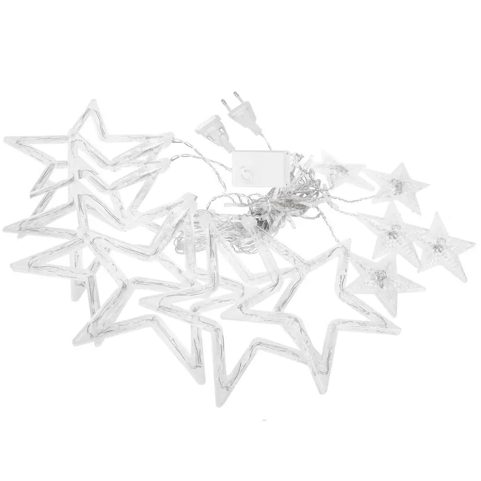 XMAS Kurtyna świetlna led drucik lampki choinkowe girlanda na prąd biały zimny 3m + flash - obrazek 2