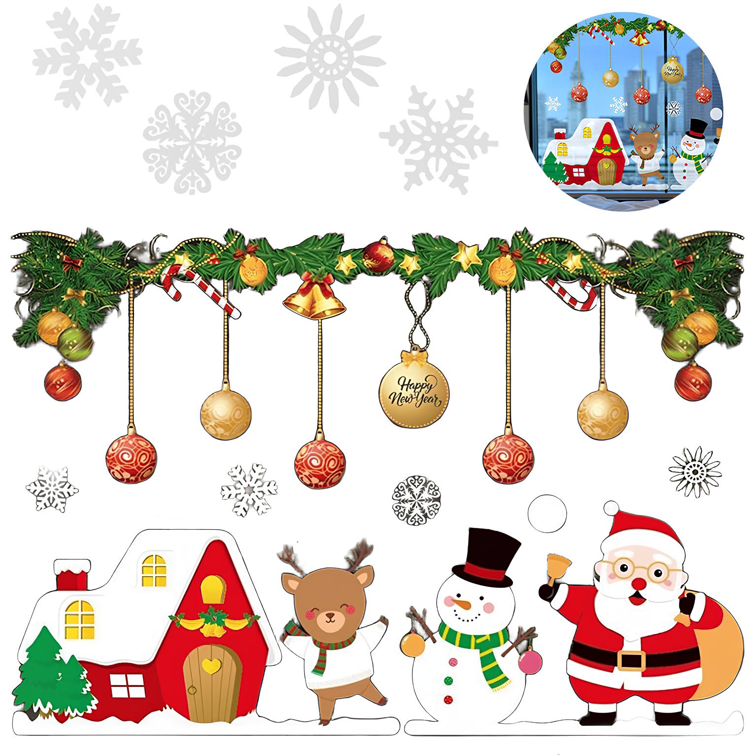 XMAS Naklejki świąteczne na szybę okno ozdoba dekoracja świąteczna mikołaj święta 2 arkusze