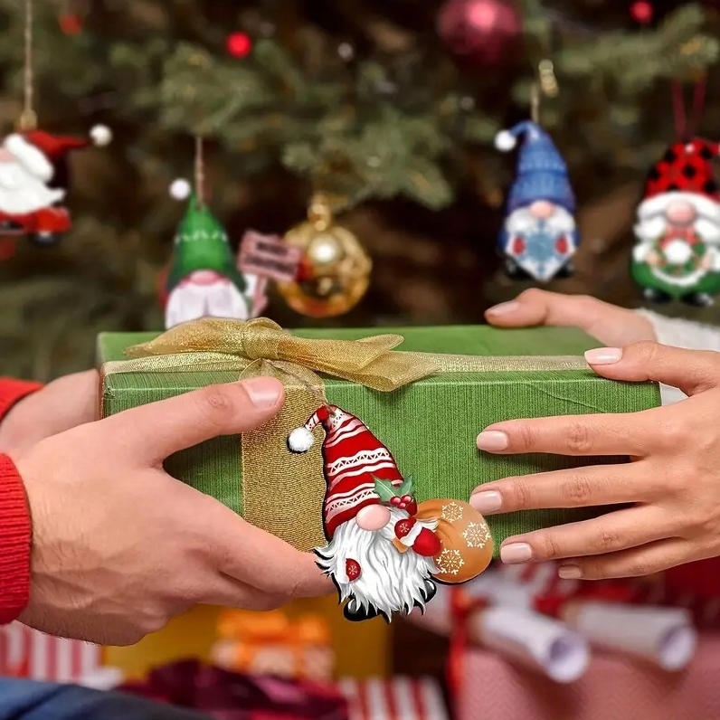 XMAS Świąteczne krasnale do dekoracji choinki ozdoba świąteczna zestaw 12szt - obrazek 4