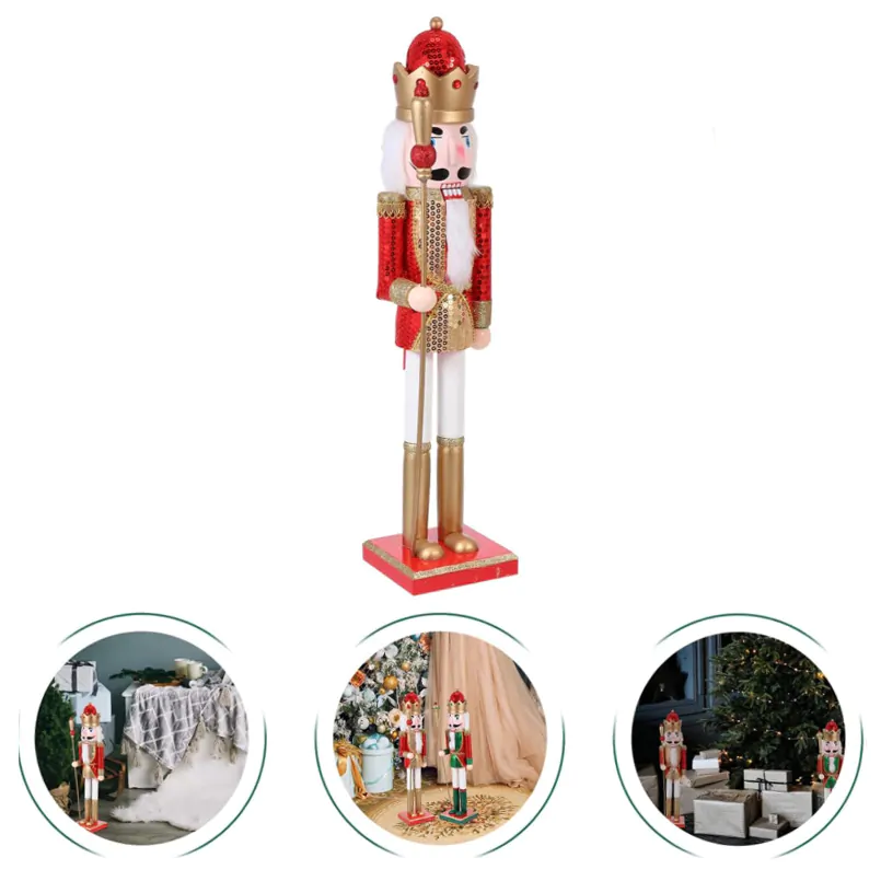 XMAS Drewniany dziadek do orzechów drewno duża figurka ozdoba świąteczna xl 60cm - obrazek 2