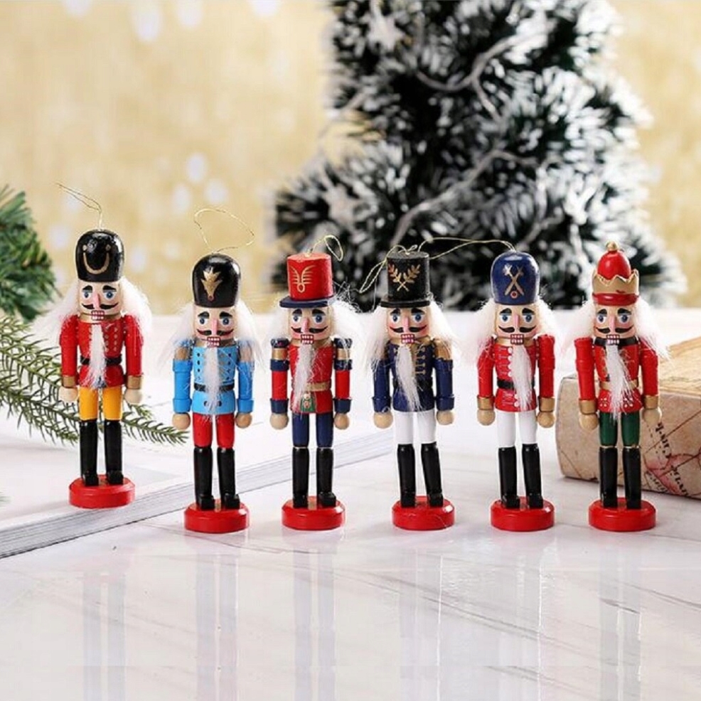 XMAS Drewniany dziadek do orzechów drewno ozdoba świąteczna zawieszki na choinkę zestaw 1szt 12cm - obrazek 4