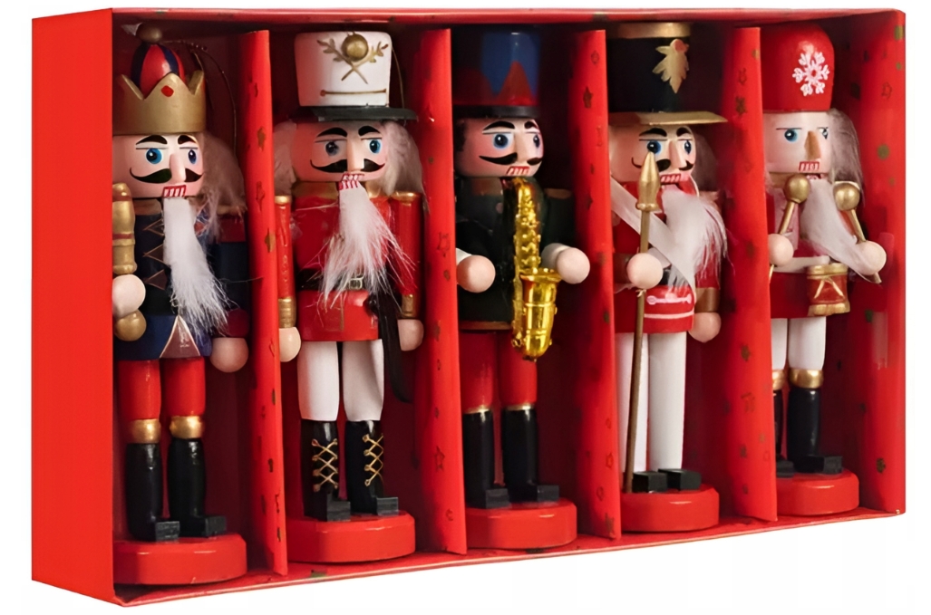 XMAS Drewniany dziadek do orzechów drewno ozdoba świąteczna zawieszki na choinkę 1szt 13cm - obrazek 2