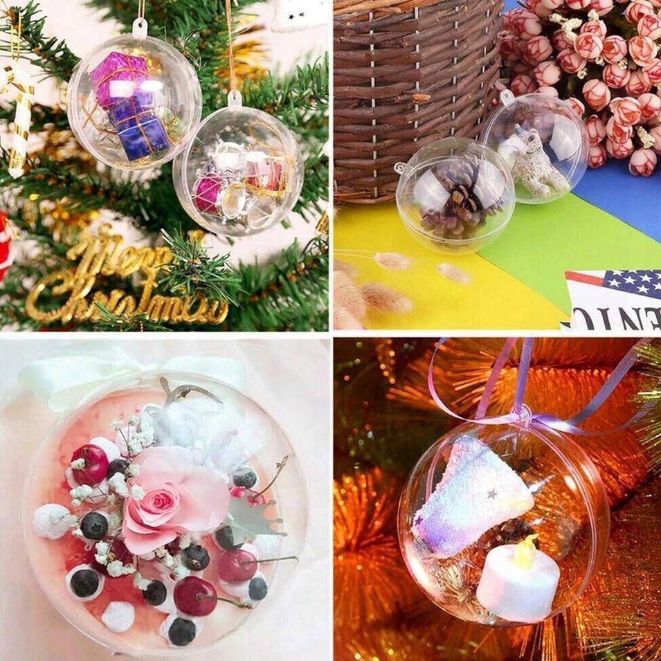 XMAS Bombki akrylowe pełne bombka akrylowa kula pełna składana na choinkę ozdoba świąteczna 12cm 5szt - obrazek 3