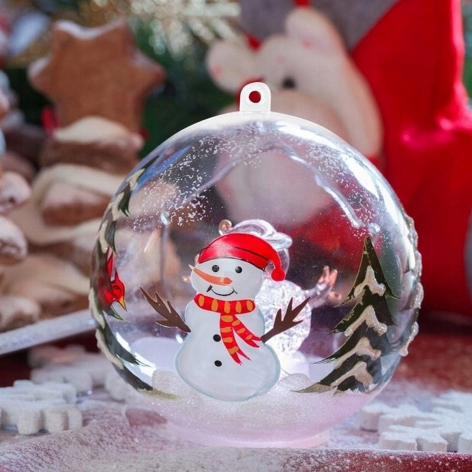 XMAS Bombki akrylowe pełne bombka akrylowa kula pełna składana na choinkę ozdoba świąteczna 12cm 5szt - obrazek 5