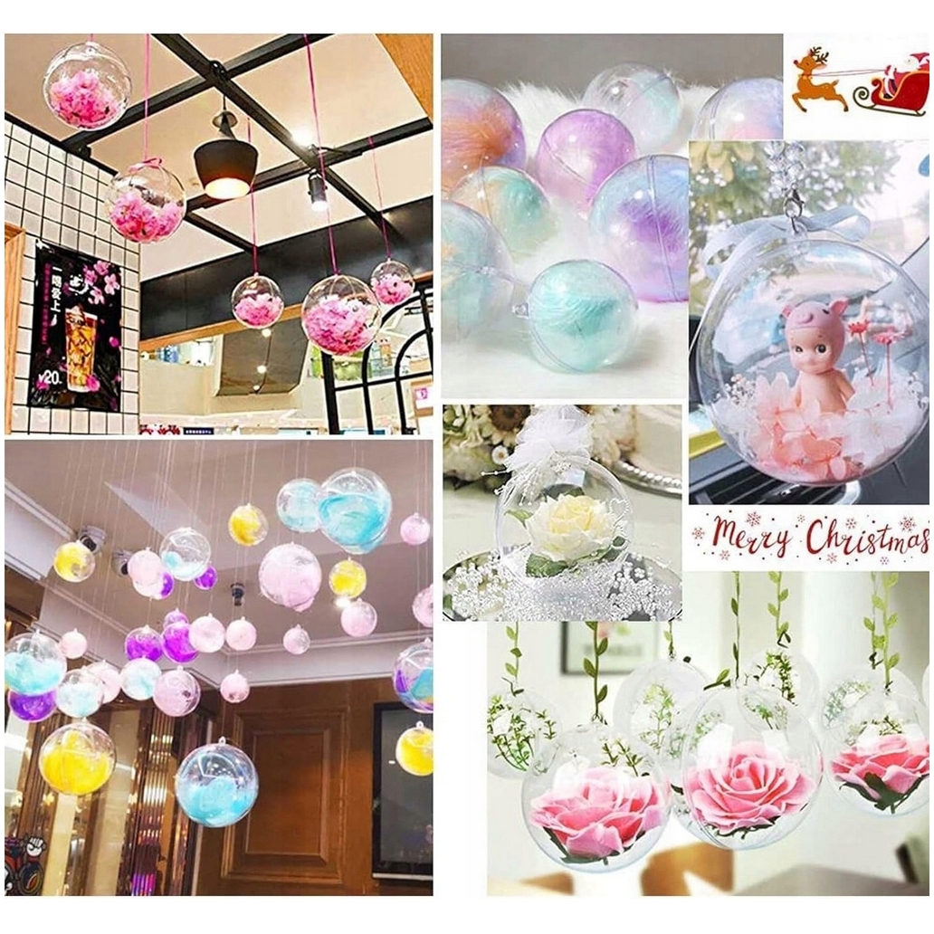 XMAS Bombki akrylowe pełne bombka akrylowa kula pełna składana na choinkę ozdoba świąteczna 10cm 10szt - obrazek 8