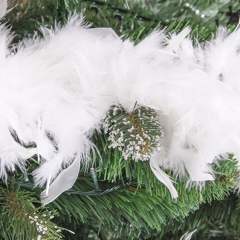 XMAS Boa z piór szal łańcuch choinkowy na choinkę girlanda choinkowa biała 2m - obrazek 5