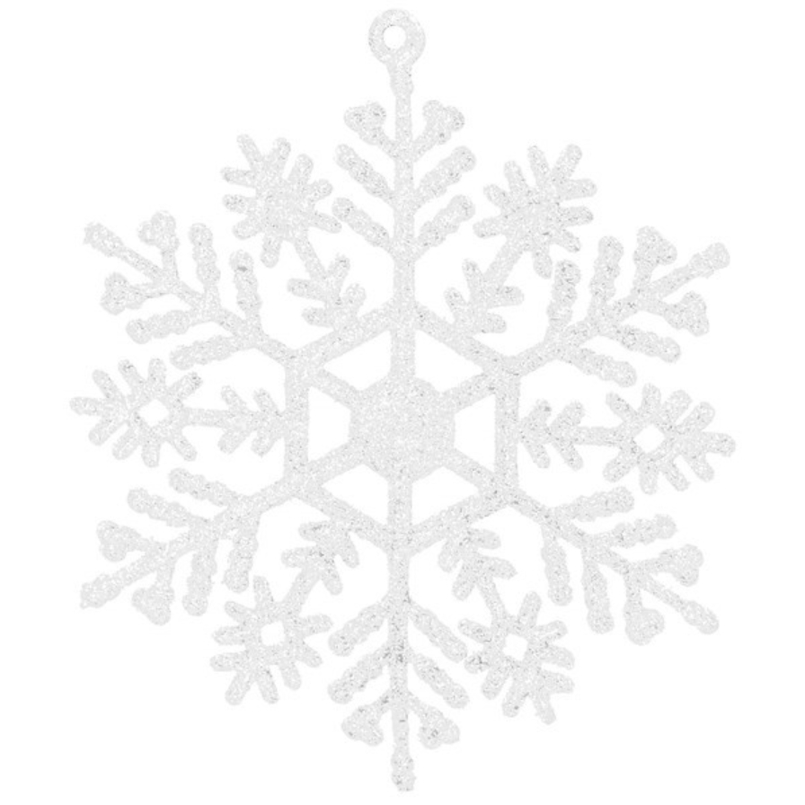 XMAS Zawieszki świąteczne ozdoba na choinkę okno szybę śnieżynki płatki śniegu brokat 10cm 12szt - obrazek 5