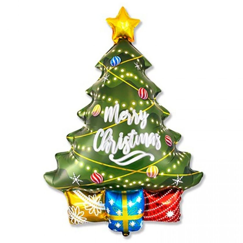 XMAS Dmuchana choinka balon foliowy ozdoba świąteczna 98cm - obrazek 2