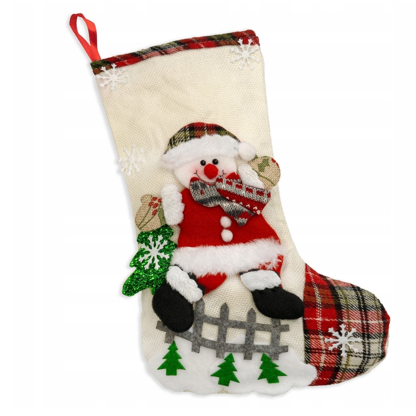 XMAS Skarpety świąteczne na kominek prezenty skarpeta świąteczna zestaw xxl 35cm 4szt - obrazek 5