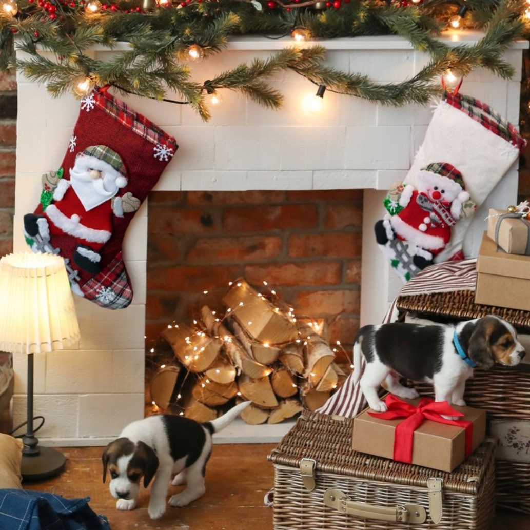 XMAS Skarpety świąteczne na kominek prezenty skarpeta świąteczna zestaw xxl 35cm 4szt - obrazek 6