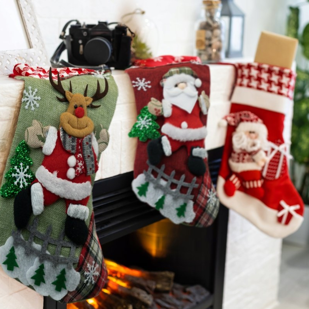 XMAS Skarpety świąteczne na kominek prezenty skarpeta świąteczna zestaw xxl 35cm 4szt - obrazek 7