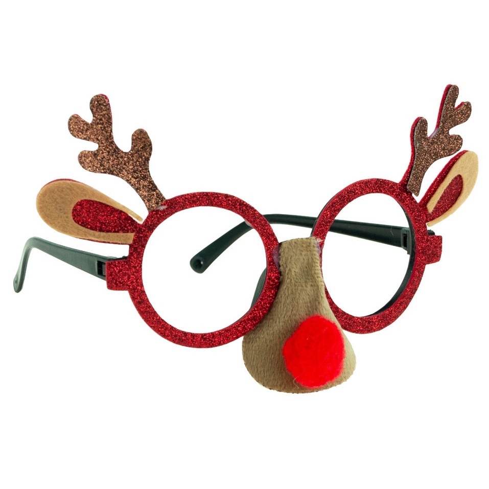 XMAS Okulary świąteczne renifer czerwony nos ozdoba świąteczna - obrazek 4