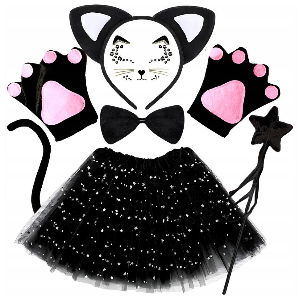 PLAYJOY Kostium strój przebranie kota halloween akcesoria zestaw 7w1 - obrazek 3