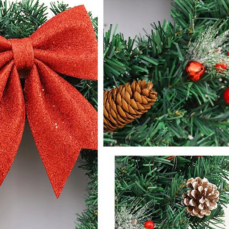 XMAS Świąteczny wianek ozdoba na drzwi wieniec stroik dekoracja choinka girlanda świąteczna xxl 60cm - obrazek 3