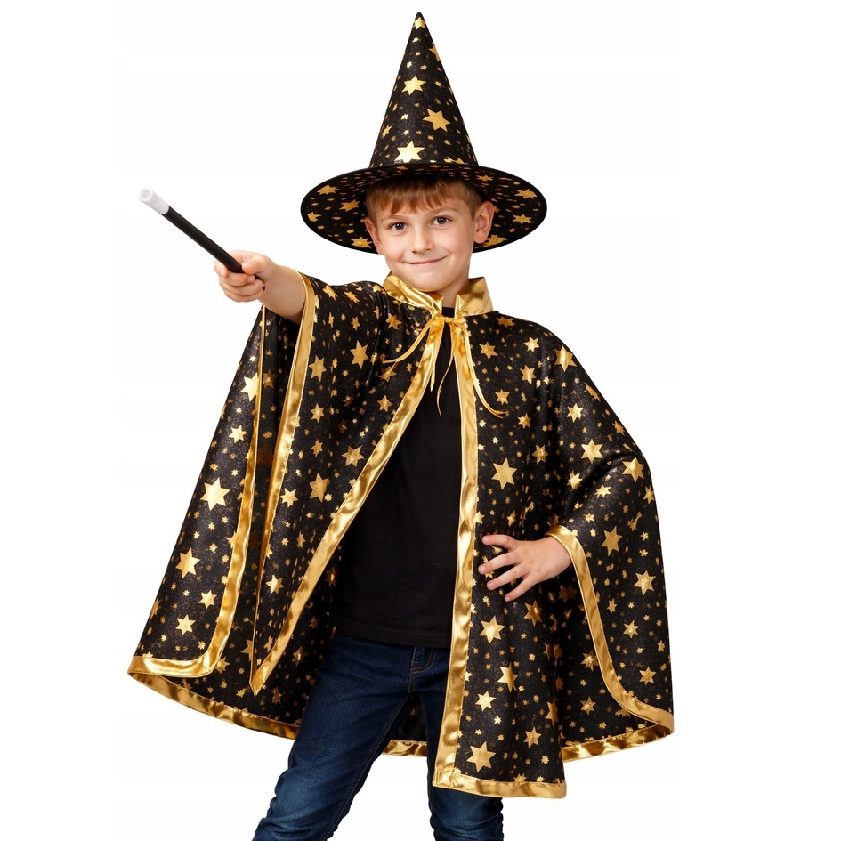 Kostium strój przebranie czarodzieja czarodziej akcesoria zestaw halloween - obrazek 2
