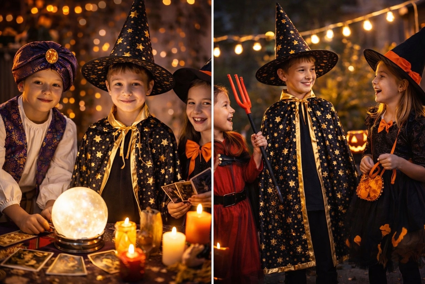 Kostium strój przebranie czarodzieja czarodziej akcesoria zestaw halloween - obrazek 3