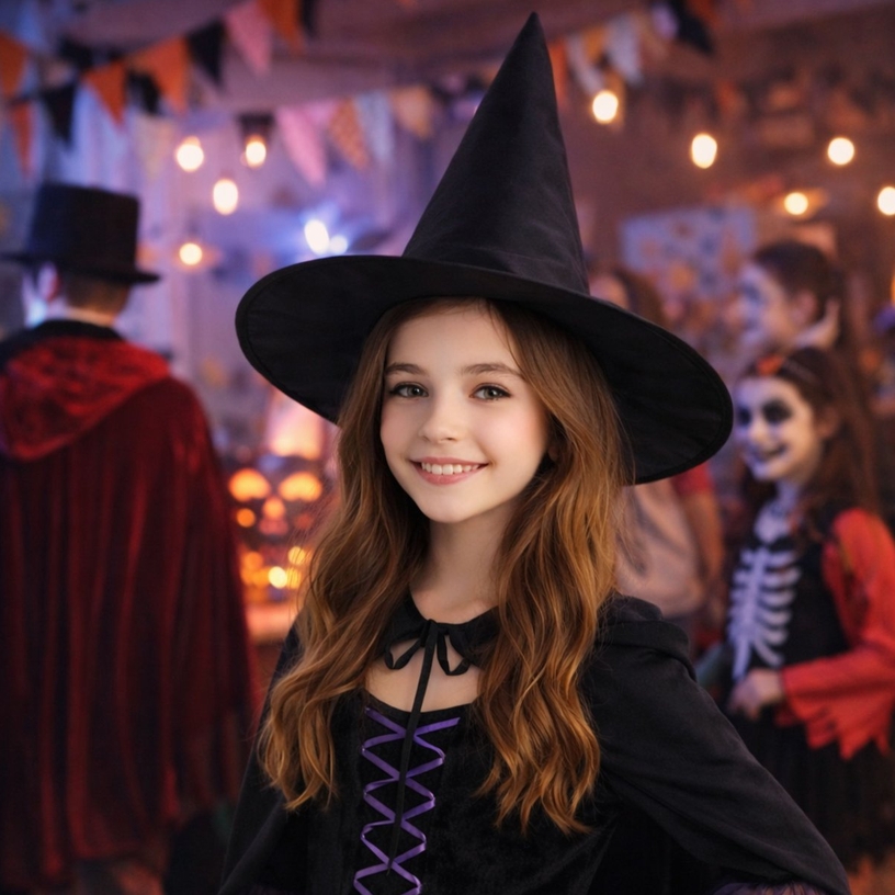 Kapelusz wiedźmy czarownicy wiedźma czarownica halloween kostium strój przebranie - obrazek 4