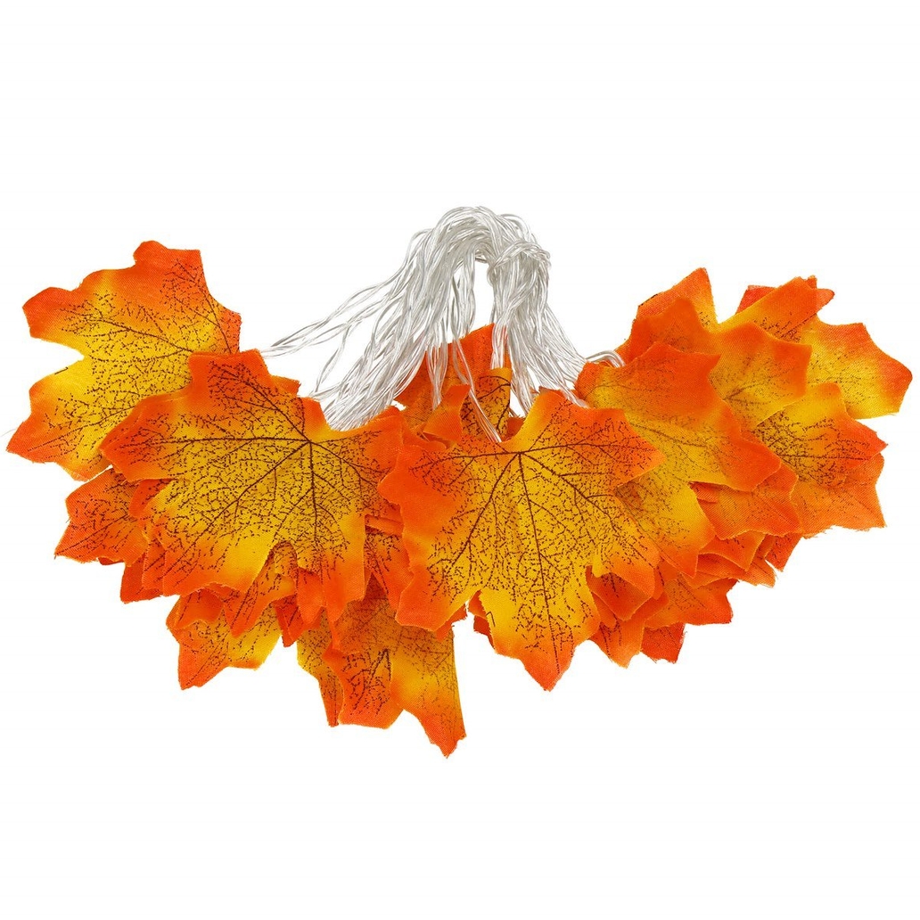 Girlanda świetlna liście klonu jesień łańcuch na baterie 20 led ozdoba halloween - obrazek 5