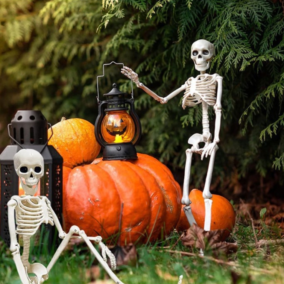 Szkielet dekoracyjny z ruchomymi stawami ozdoba halloween 90cm - obrazek 3
