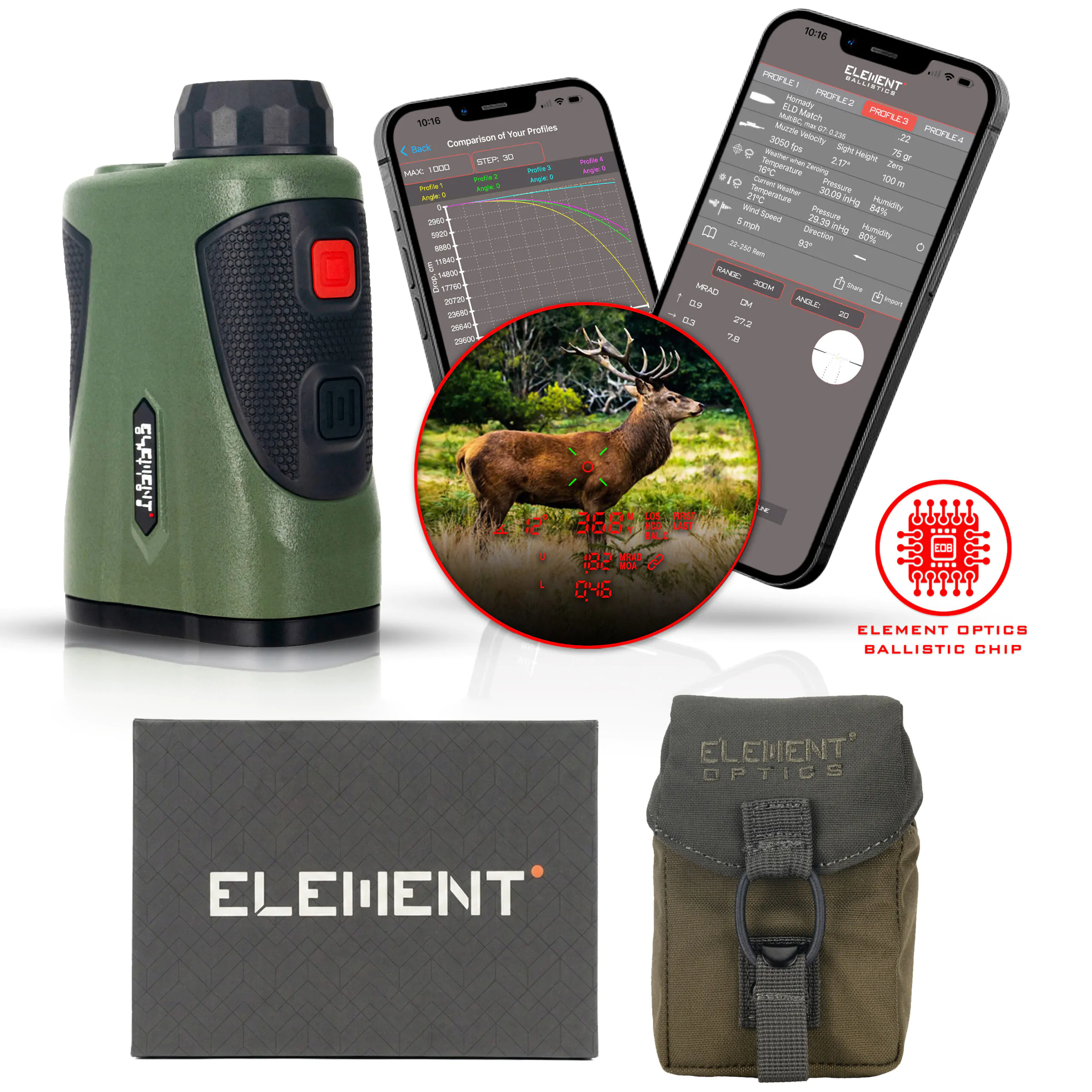 ELEMENT OPTICS Dalmierz laserowy balistyczny rangefinder Helix 1500
