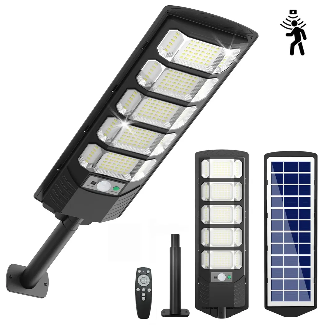 LEDLIGHT Lampa uliczna solarna 240 led czujnik ruchu sensor panel uchwyt ramię pilot ip65 1200w
