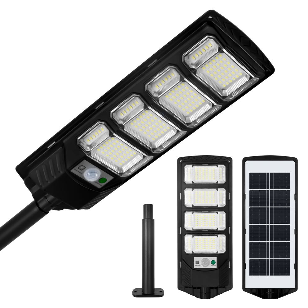 LEDLIGHT Lampa uliczna solarna 192 led czujnik ruchu sensor panel uchwyt ramię pilot ip65 1000w - obrazek 2