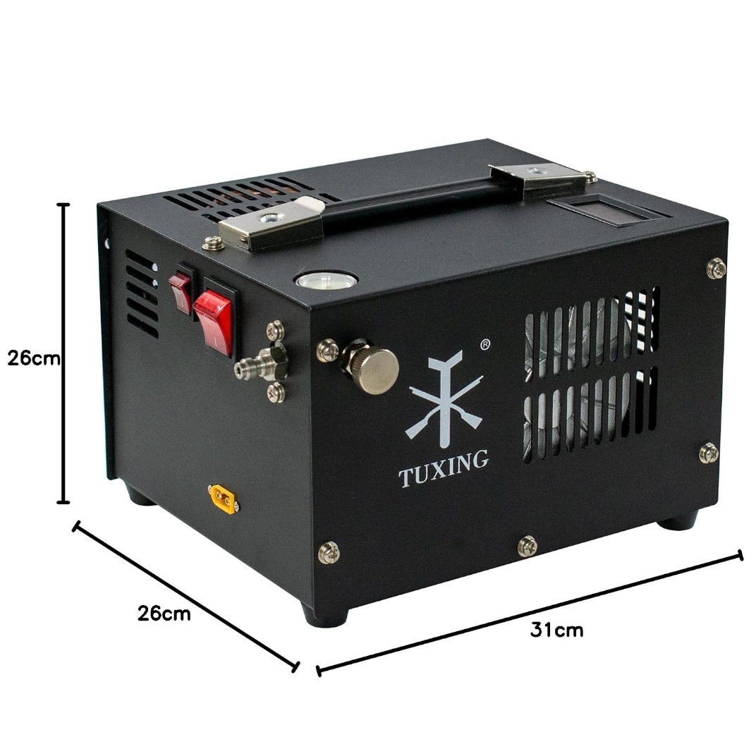 TUXING TXES061-1 kompresor bezolejowy do wiatrówek pcp paintballu 300 bar 4500 psi 12v 220v - obrazek 2