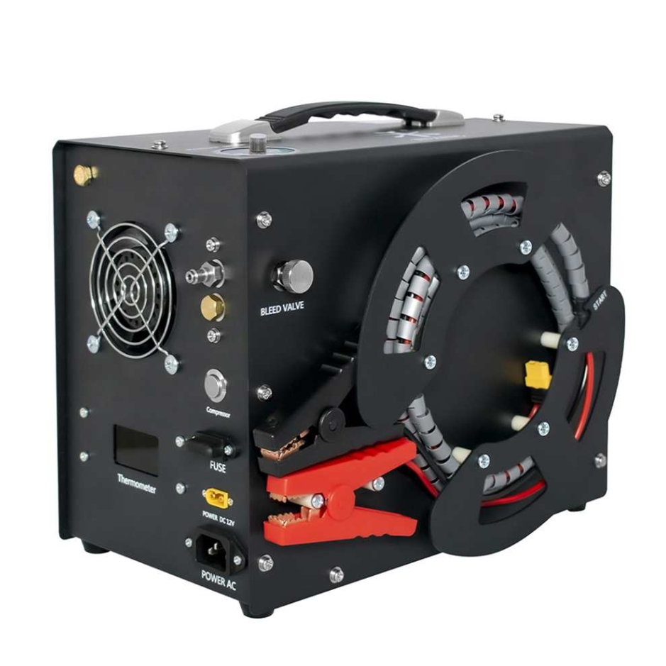 TUXING TXES061-2 kompresor bezolejowy do wiatrówek pcp paintballu auto-stop 300 bar 4500 psi 12v 220v - obrazek 2