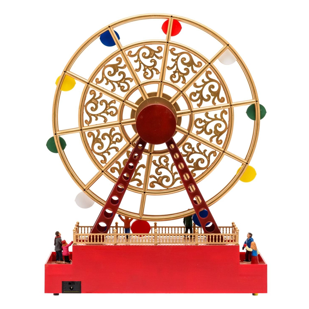 XMAS Karuzela świąteczna led ruchome koło diabelski młyn miasteczko bożonarodzeniowe ozdoba świąteczna 48cm - obrazek 3