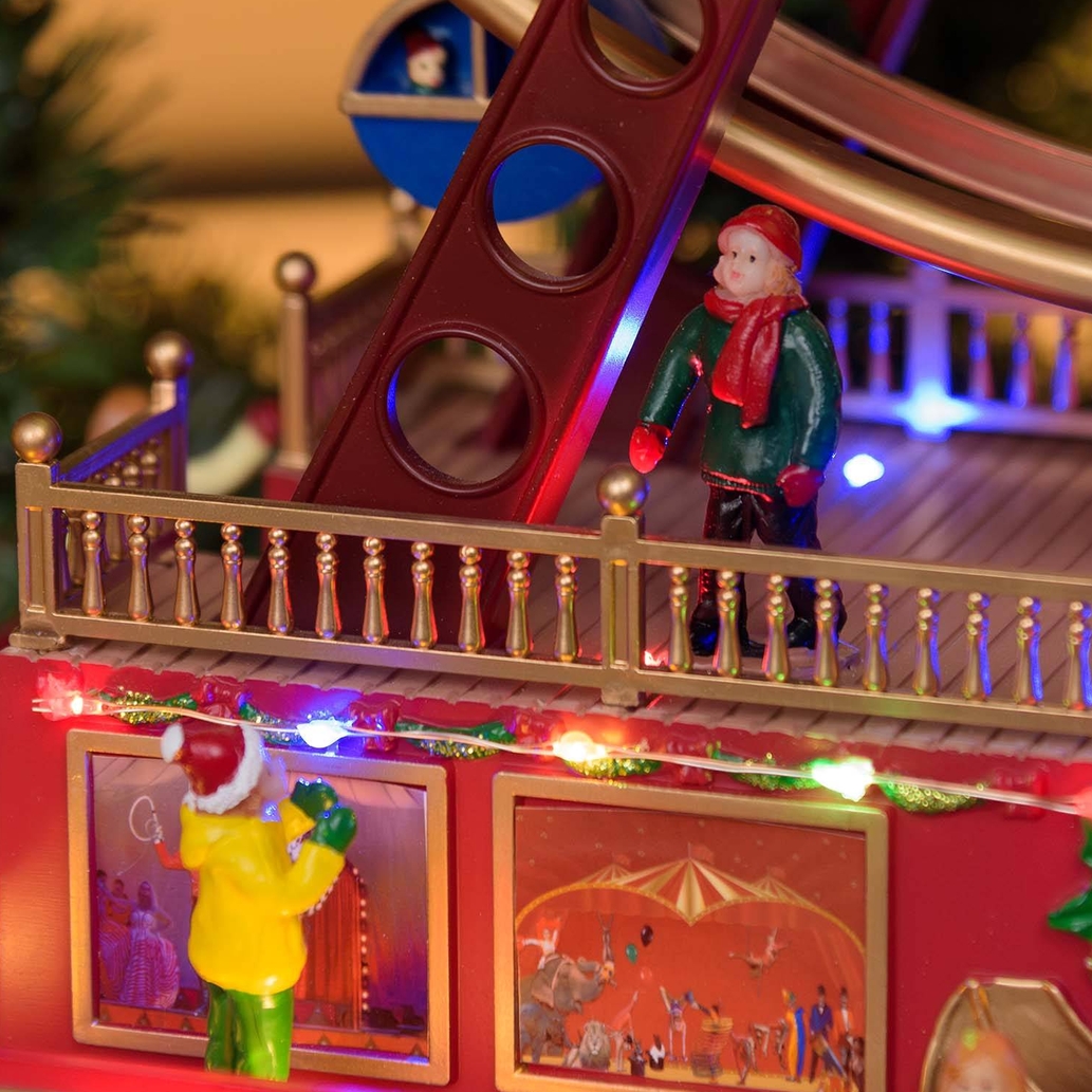 XMAS Karuzela świąteczna led ruchome koło diabelski młyn miasteczko bożonarodzeniowe ozdoba świąteczna 48cm - obrazek 5