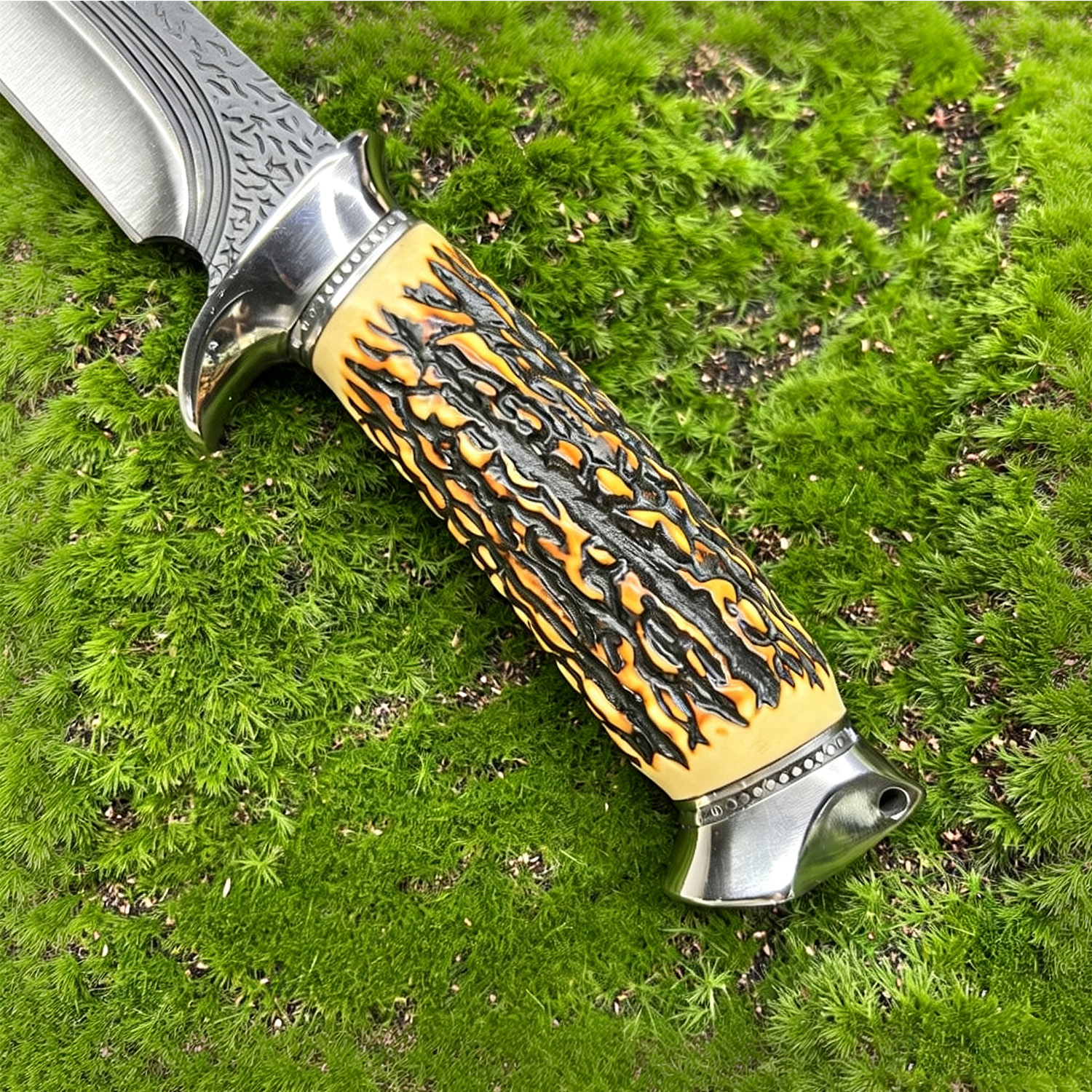 FOXTER® Nóż myśliwski survival finka poroże pokrowiec 22cm - obrazek 2