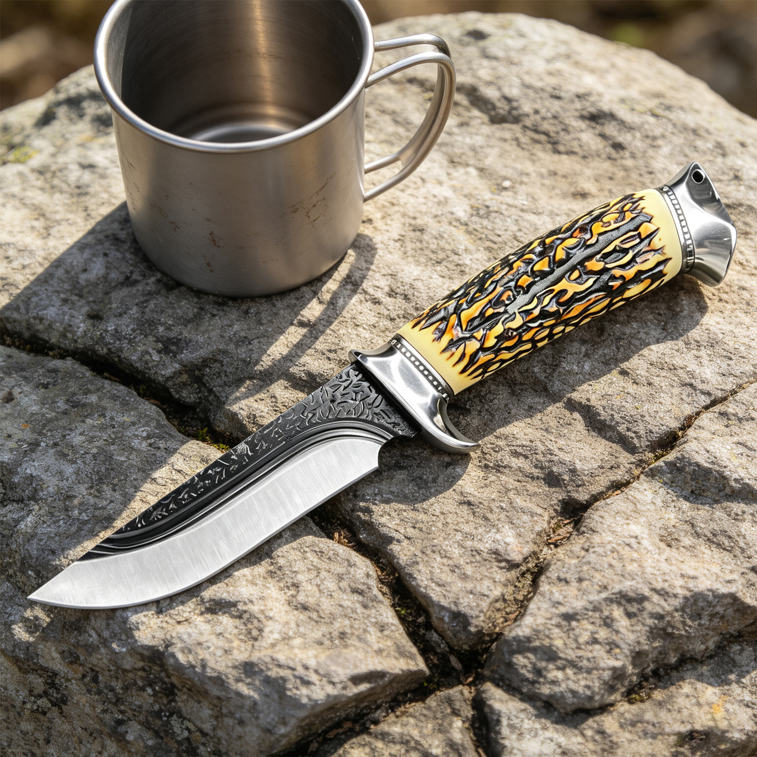 FOXTER® Nóż myśliwski survival finka poroże pokrowiec 22cm - obrazek 4