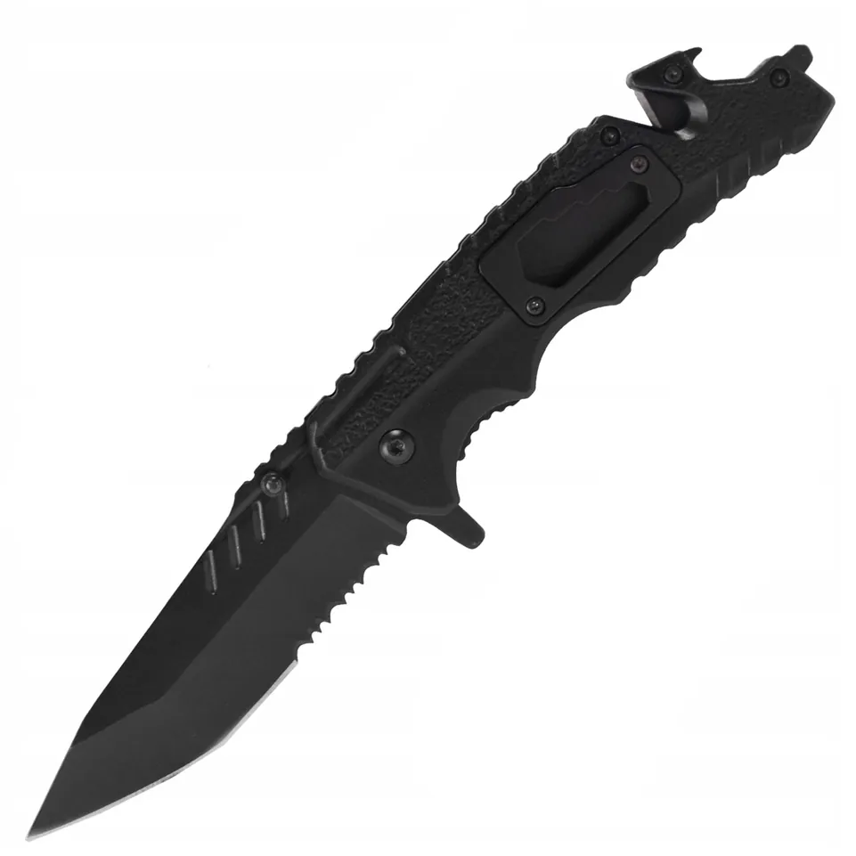 FOXTER® Nóż składany scyzoryk taktyczny turystyczny survival otwieracz przecinak wybijak klucz 18cm