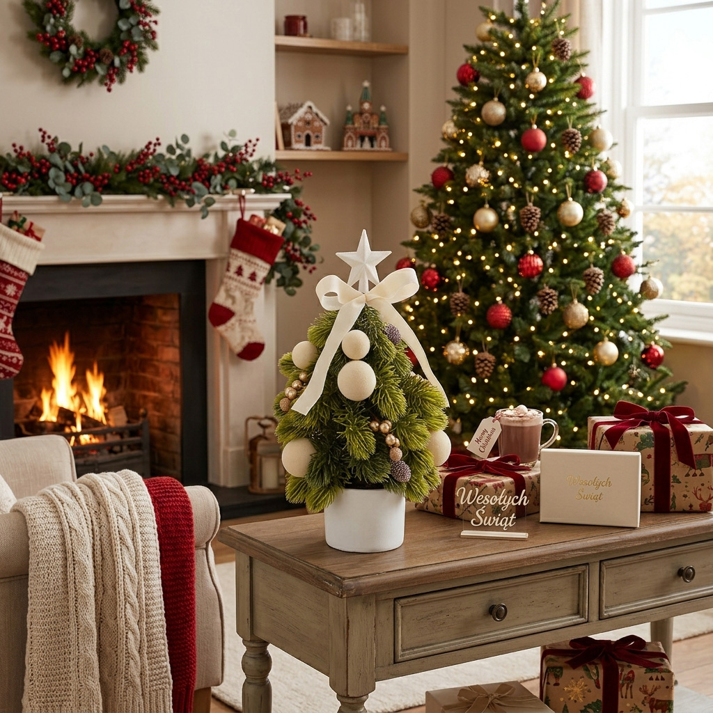 XMAS Choinka dekoracyjna drzewko świąteczne stroik dekoracja ozdoba świąteczna 33cm - obrazek 2