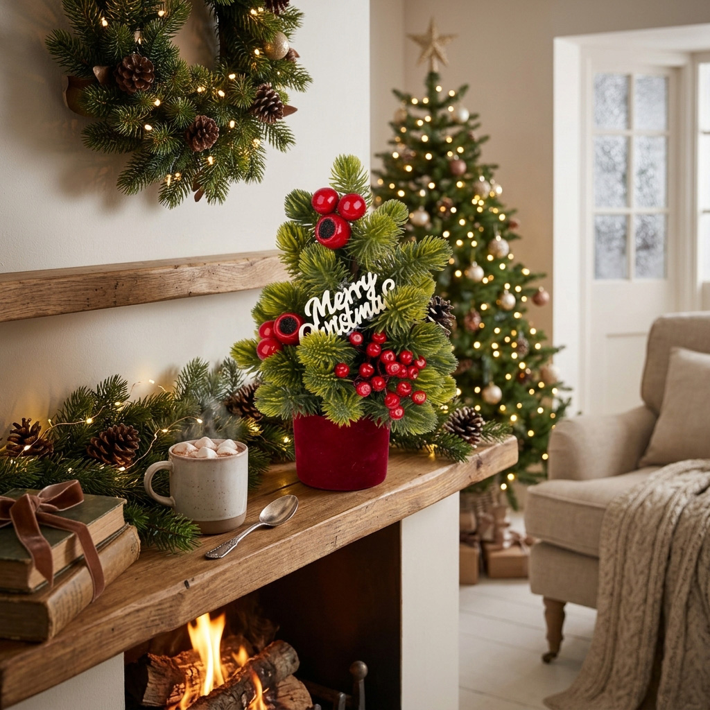 XMAS Choinka dekoracyjna drzewko świąteczne stroik dekoracja ozdoba świąteczna 33cm - obrazek 2