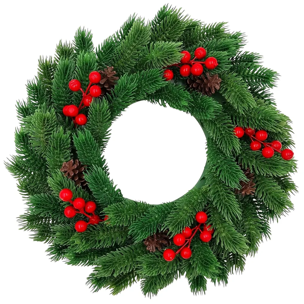 XMAS Świąteczny wianek ozdoba na drzwi wieniec stroik dekoracja choinka girlanda świąteczna 35cm