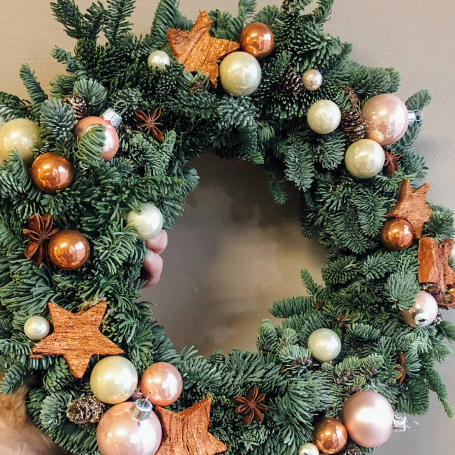 XMAS Świąteczny wianek ozdoba na drzwi wieniec stroik dekoracja choinka girlanda świąteczna xl 45cm - obrazek 5